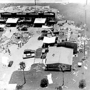 Hurricane Celia.  Corpus Christi, TX  8-3-70